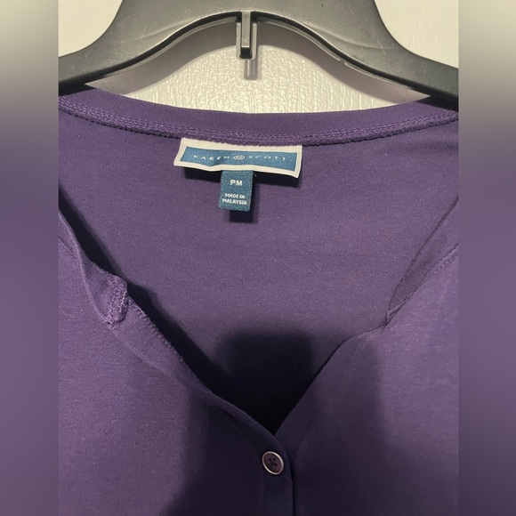 Karen Scott PM purple cotton shirt - Picture 2 of 3